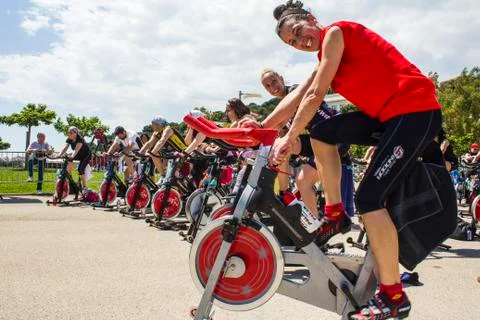 Spinning session Stock Photos