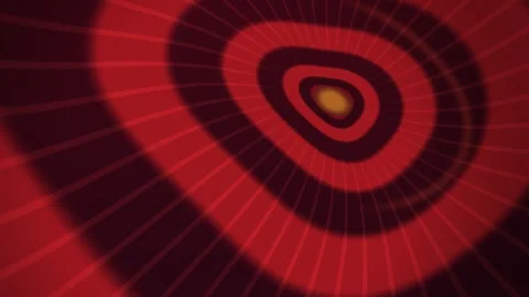 Spinning shapes create red concentric patterns in motion Stock Footage 339585809