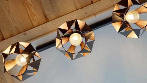 Spinning shot of a creative ceiling light Stock Footage 283565399