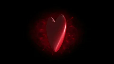 Spinning Single Heart with Alpha Stock Footage