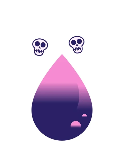 Spinning skulls animation of a blood drop graphic vector illustration icon Stock Footage 324280586