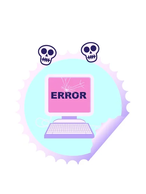 Spinning skulls animation of broken computer graphic vector illustration ro.. Stock Footage 324270762