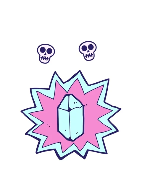 Spinning skulls animation of cartoon ruby Stock Footage 324300777