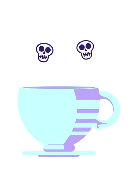 Spinning skulls animation of coffee cup graphic vector icon Stock Footage 324181023
