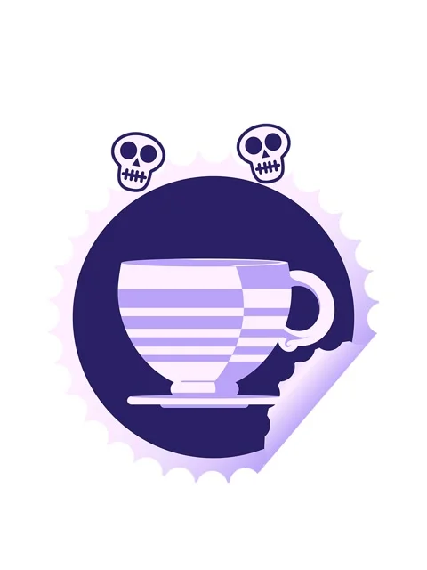 Spinning skulls animation of coffee cup graphic vector illustration round s.. Stock Footage 324241854