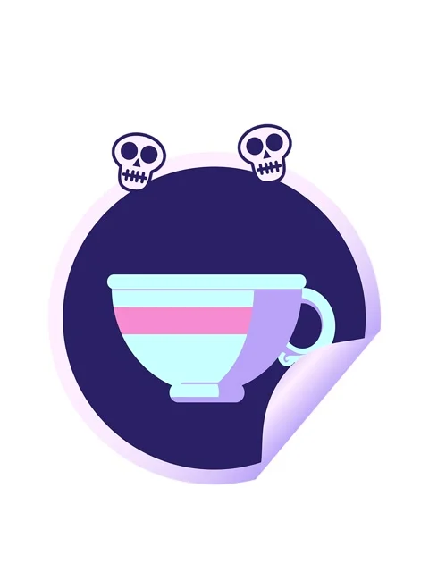 Spinning skulls animation of coffee cup graphic vector illustration circula.. Stock Footage 324466205