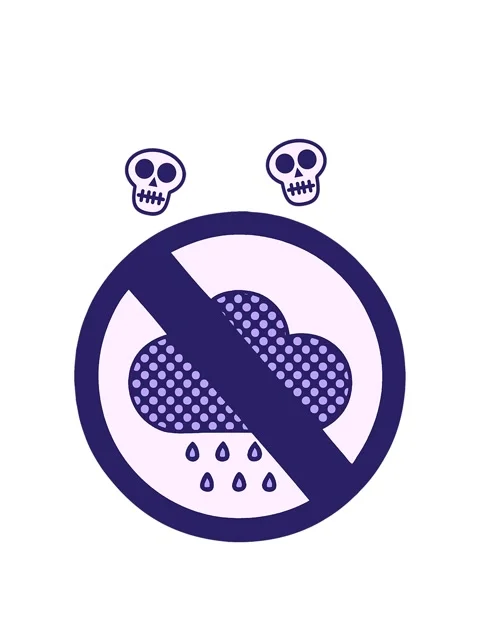 Spinning skulls animation of comic book style cartoon of a storm rain cloud.. Stock Footage 324242452