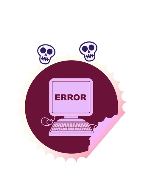 Spinning skulls animation of computer error vector illustration circular pe.. Stock Footage 324284871