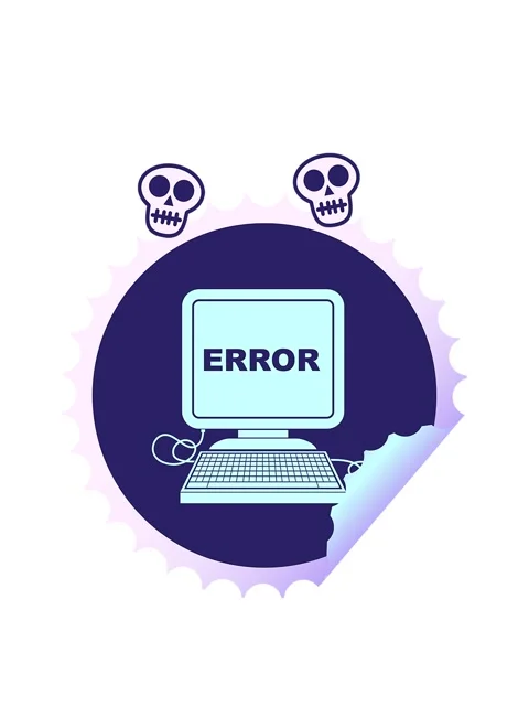 Spinning skulls animation of computer error vector illustration circular pe.. Stock Footage 324345127