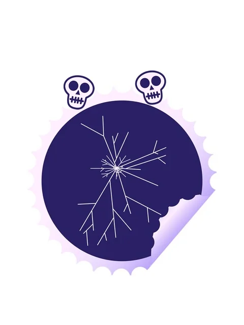 Spinning skulls animation of cracked screen graphic vector illustration rou.. Stock Footage 324458284