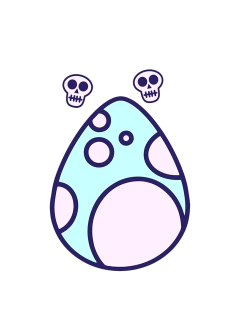Spinning skulls animation of cute easter egg design drawing Stock Footage 324274753