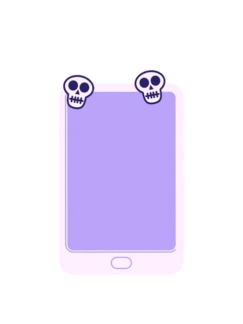 Spinning skulls animation of Flat colour illustration of a tablet computer Stock Footage 323602001