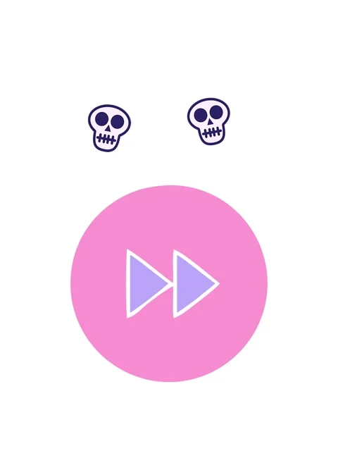 Spinning skulls animation of flat symbol of a fast forward button icon Stock Footage 324415211