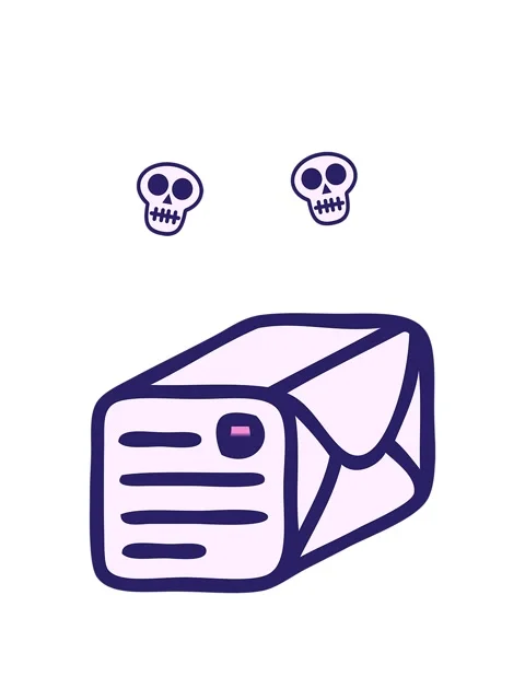 Spinning skulls animation of gradient shaded cartoon of a paper parcel Stock Footage 324146821
