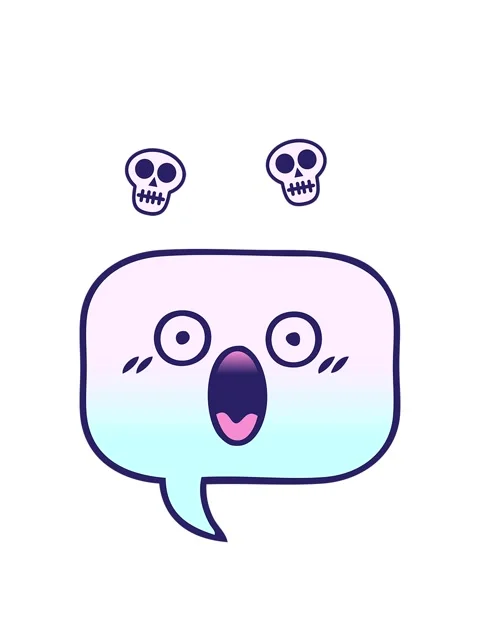 Spinning skulls animation of gradient shaded cartoon of a speech bubble Stock Footage 324464816