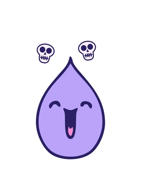 Spinning skulls animation of hand drawn quirky cartoon emotional rain drop Stock Footage 324241304