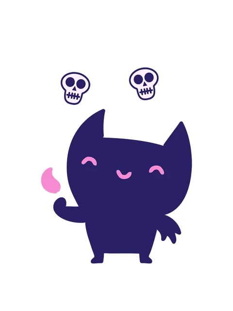 Spinning skulls animation of little devil Stock Footage 324286471