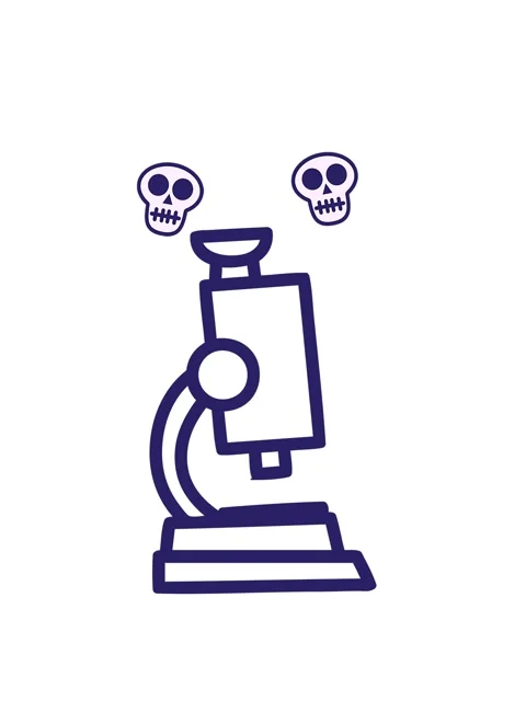 Spinning skulls animation of microscope and slide symbol icon Stock Footage 324115844