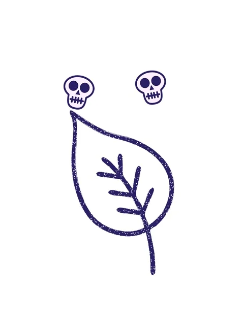 Spinning skulls animation of Old Leaf Charcoal Drawing Stock Footage 324453176