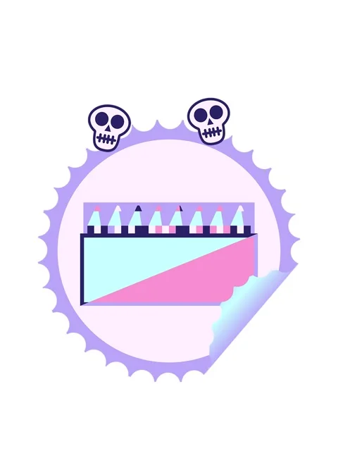 Spinning skulls animation of pack of coloring pencils graphic vector illust.. Video stock 324439872