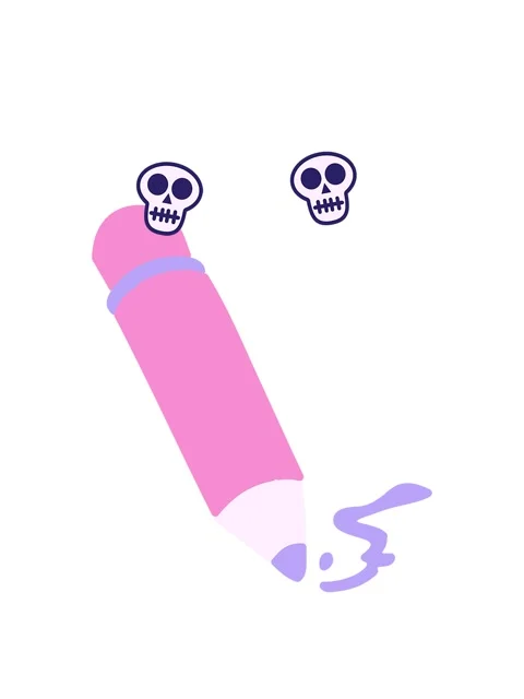 Spinning skulls animation of pencil scribbling marks Video stock 324313257