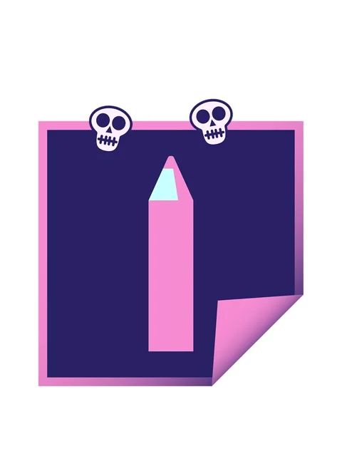 Spinning skulls animation of pink coloring pencil graphic vector illustrati.. Stock Footage 324055828