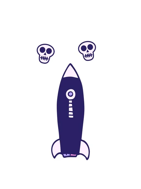 Spinning skulls animation of a space rocket Stock Footage 324320938