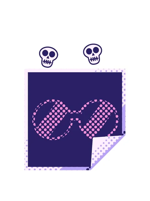 Spinning skulls animation of spectacles graphic vector illustration square .. Stock Footage 324171376