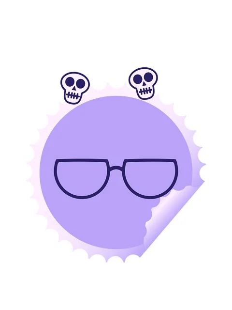 Spinning skulls animation of spectacles graphic vector illustration round s.. Stock Footage 324191423
