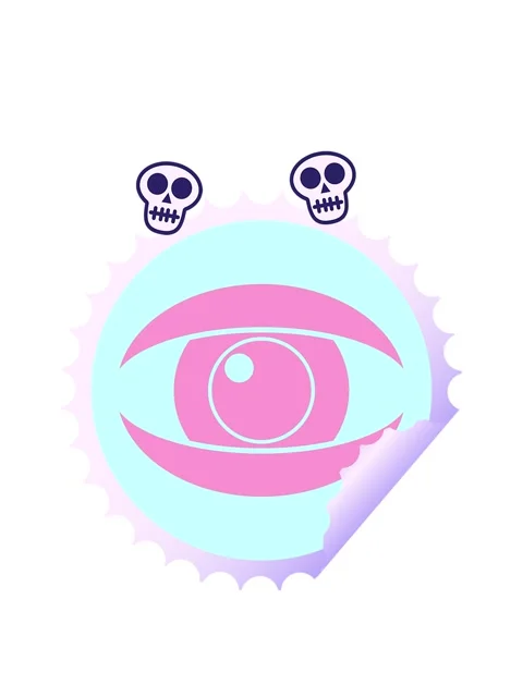 Spinning skulls animation of staring eye graphic vector circular peeling st.. Stock Footage 324398751