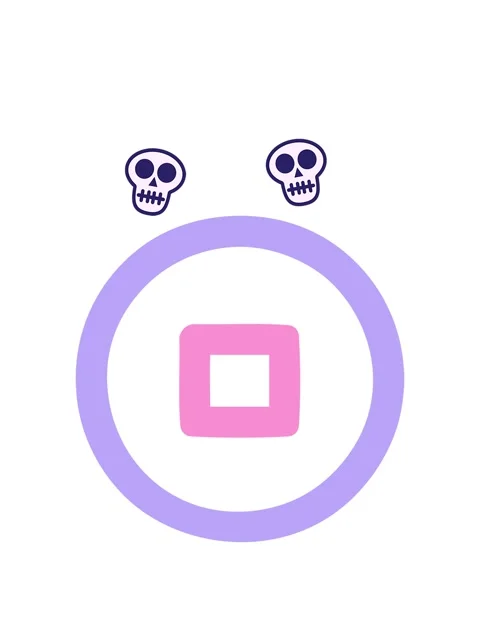 Spinning skulls animation of stop button symbol icon Stock Footage 324291746