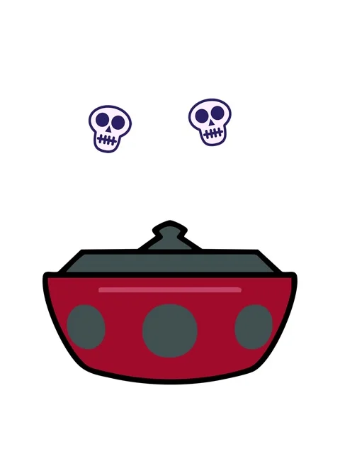 Spinning skulls animation of traditional pattern japanese ceramic cooking bow 스톡 동영상 324360000