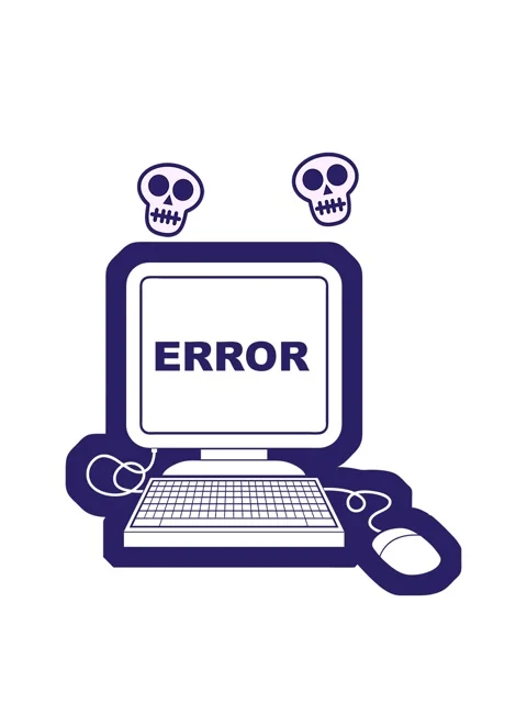 Spinning skulls animation of vector icon illustration of a computer error Stock Footage 324215347