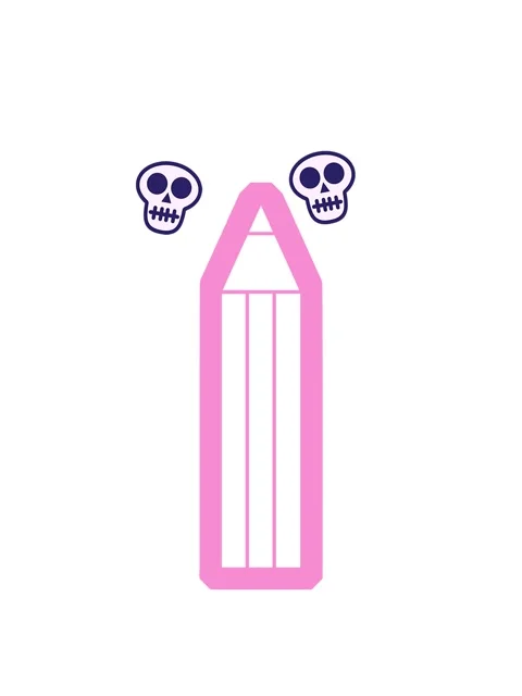 Spinning skulls animation of vector illustration of a pencil icon Stock Footage 324230219