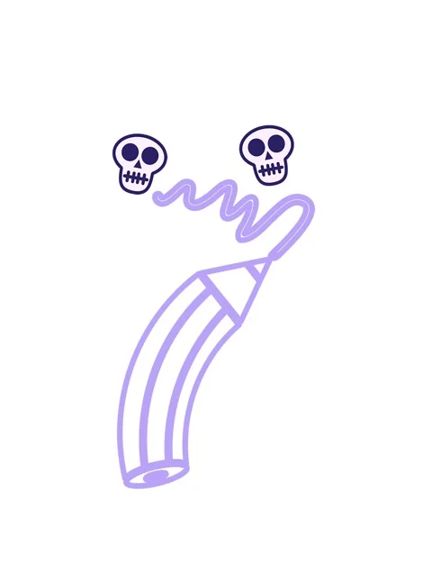 Spinning skulls animation of vector illustration of a pencil drawing a line.. Stock Footage 324486677