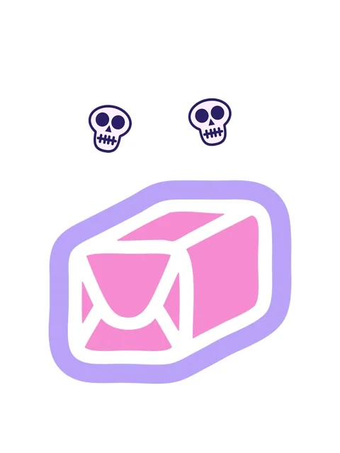 Spinning skulls animation of wrapped parcel symbol icon Stock Footage 324159807