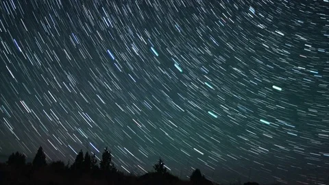 Spinning Sky Over the Desert Abstract Star Trails Night Time Lapse Stock Footage 81887207