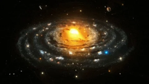 Spinning Solar System Galaxy Animation Stock Footage