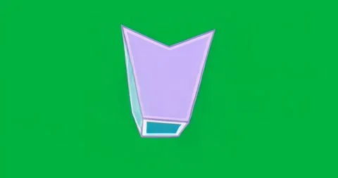 Spinning solid revealing pink lavender blue faces over transparent background Stock Footage 317284122