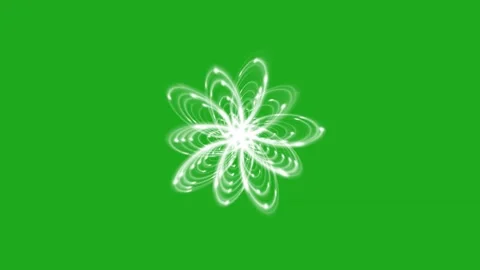Spinning sparkles in flower shape on green screen background Stock Footage 270447349