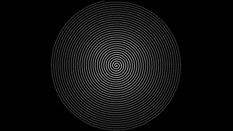 Spinning spiral made with many white dots spinning creating an almost hypnotic Stock Footage 304167709