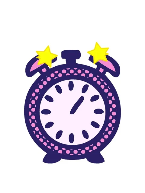 Spinning stars animation of comic book style cartoon of a alarm clock Video stock 324460488