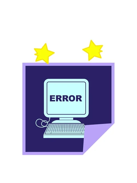 Spinning stars animation of computer error vector illustration square peeli.. Stock Footage 324489789
