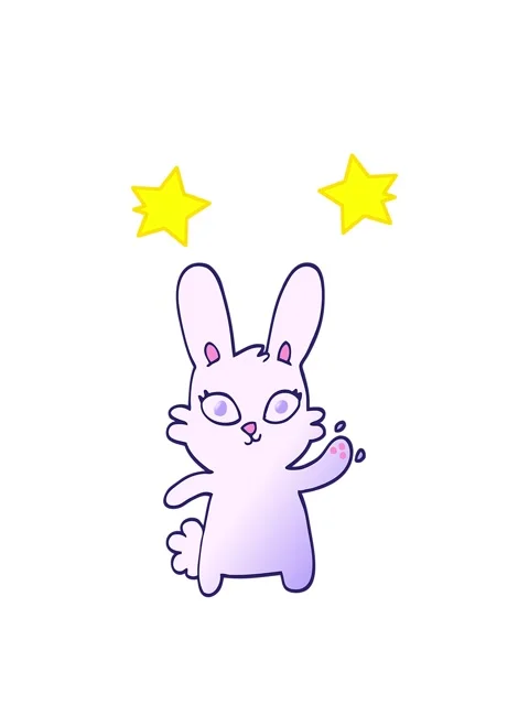 Spinning stars animation of cute vector gradient illustration cartoon rabbi.. Stock Footage 324198233
