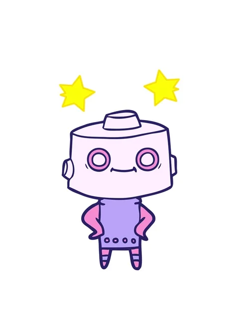Spinning stars animation of a doodle of an android Stock Footage 324470659