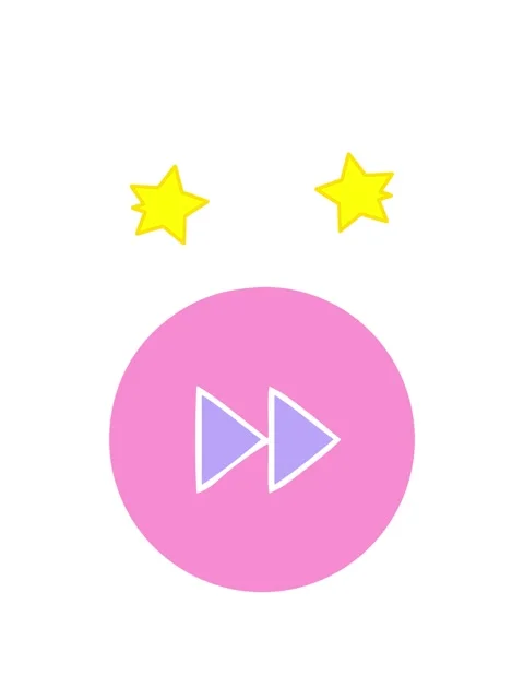 Spinning stars animation of flat symbol of a fast forward button icon Stock Footage 324056572