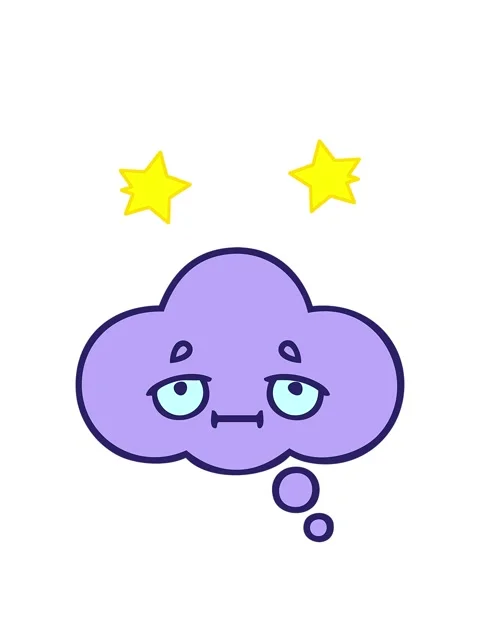 Spinning stars animation of gradient shaded cartoon of a thought bubble Stock Footage 324274979