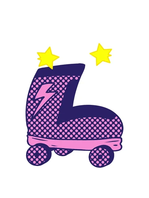 Spinning stars animation of hand drawn cartoon doodle roller skate boot Stock Footage 324136653