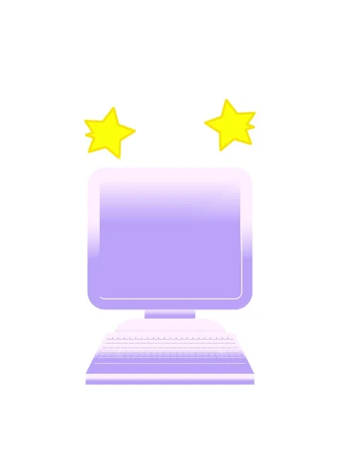 Spinning stars animation of illustration of a computer in flat colour Video stock 323599702