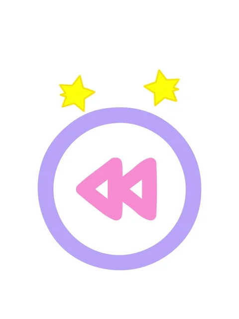 Spinning stars animation of rewind button symbol icon Video stock 324167279